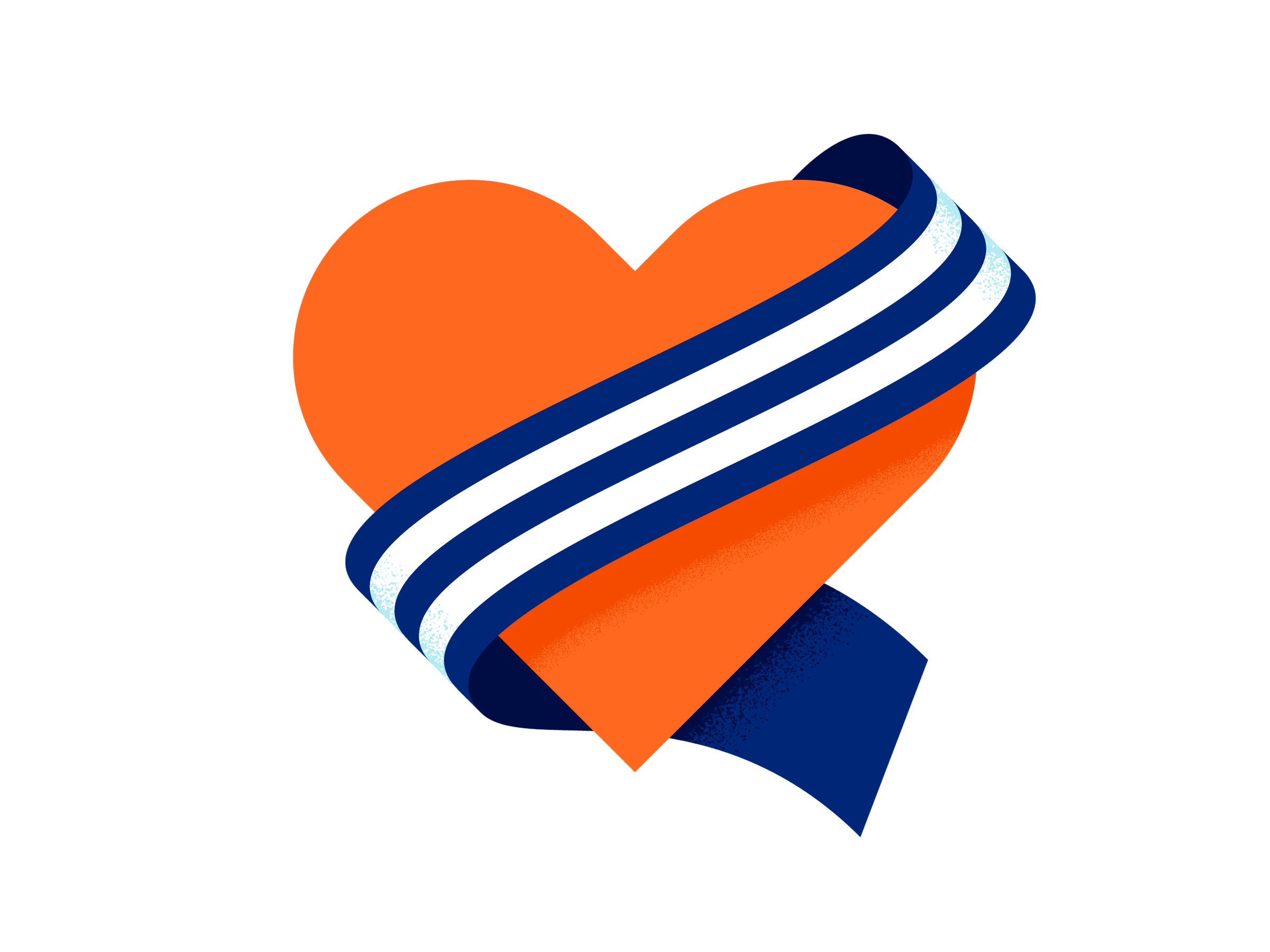 Heart image with blue ribbon